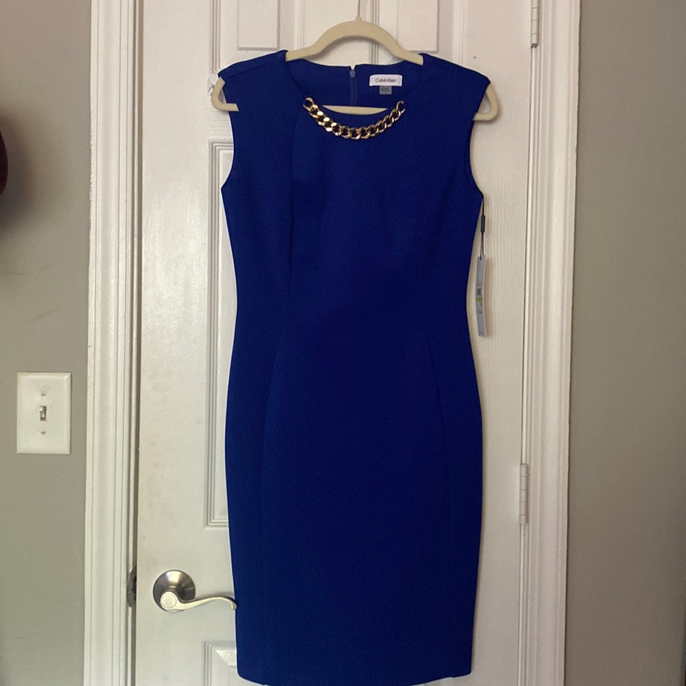 NWT royal blue Calvin Klein scuba dress size 4